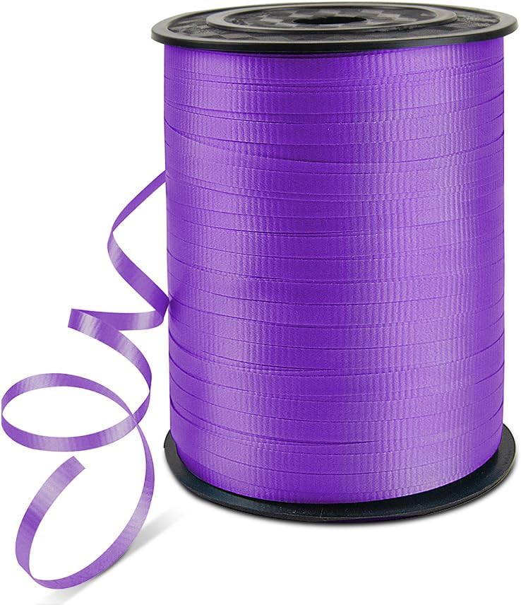 HimBen 500 Yards Curling Ribbon for Gift Wrapping, 3/16" Balloon String for Christmas Valentine Birthday Wedding Party Festival Decoration, Crafts, Flower Bouquet(Crimped Purple) - Image 1
